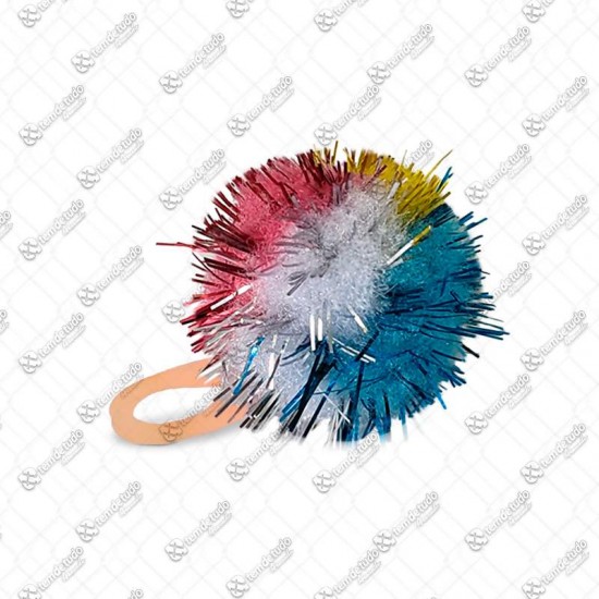 LACO PENTEADO POMPOM COM BRILHO P C/40