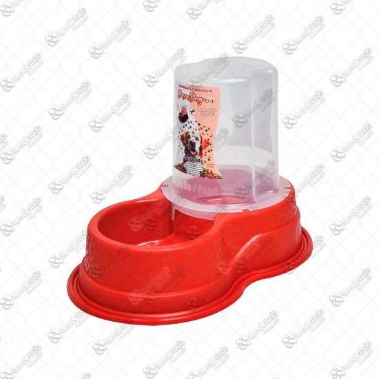 COMEDOURO 3000ML DUPLO DURADOG VERMELHO