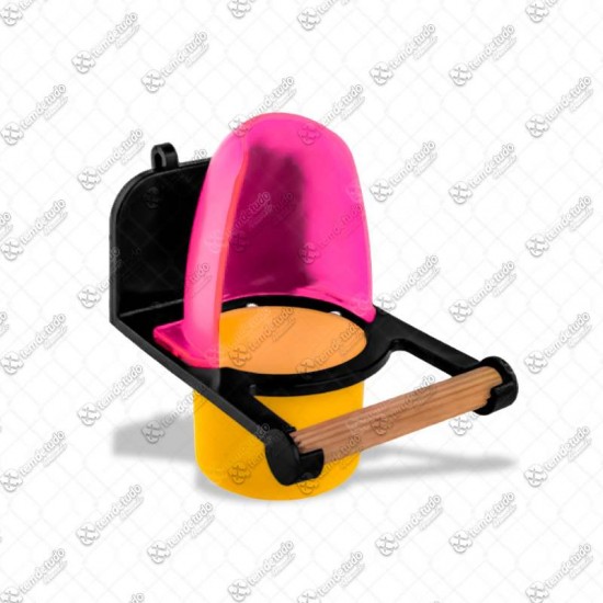 COMEDOURO PAPA TUDO COM POLEIRO ROSA