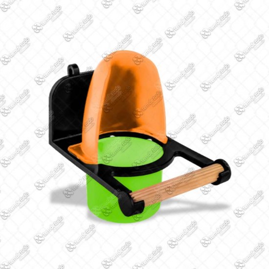 COMEDOURO PAPA TUDO COM POLEIRO LARANJA