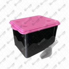 19449 - PORTA RACAO MEC BOX 20L PRETO/ROSA