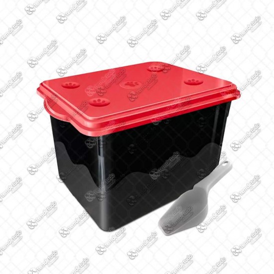 PORTA RACAO MEC BOX 20L PRETO/VERMELHO