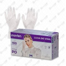 19582 - LUVA PROCEDIMENTO VINIL M COM PO C/100