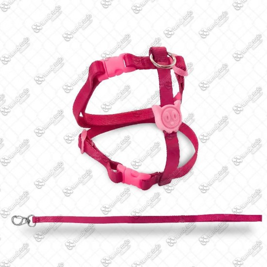 PEITORAL C/GUIA SEDA GATO PINK UNICO