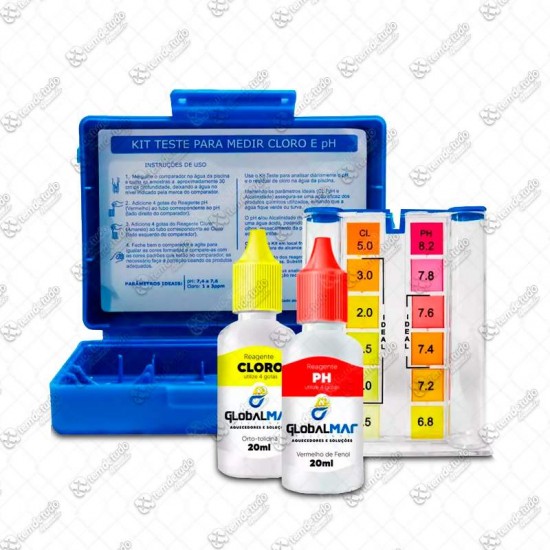 ESTOJO KIT TESTE PH CLORO PISCINA