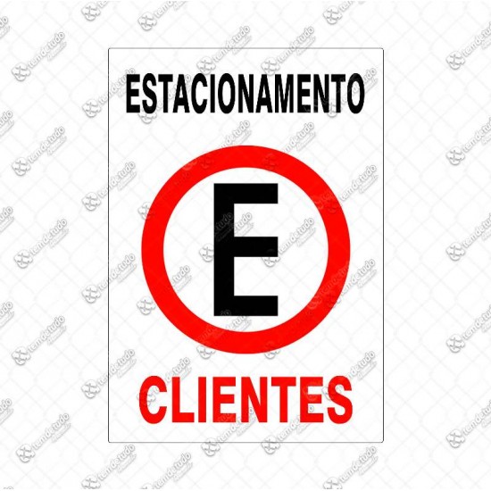 PLACA SINALIZ ESTACION CLIENTES 20X30