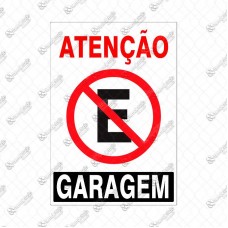 4654 - PLACA SINALIZ ATENCAO GARAGEM 20X30