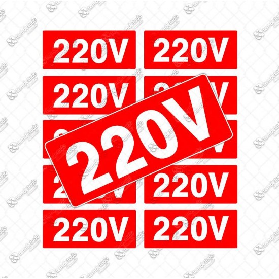 PLACA SINALIZ ADESIVA 220V C/10 