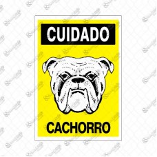 4454 - PLACA SINALIZ CUIDADO CACHORRO 20X30