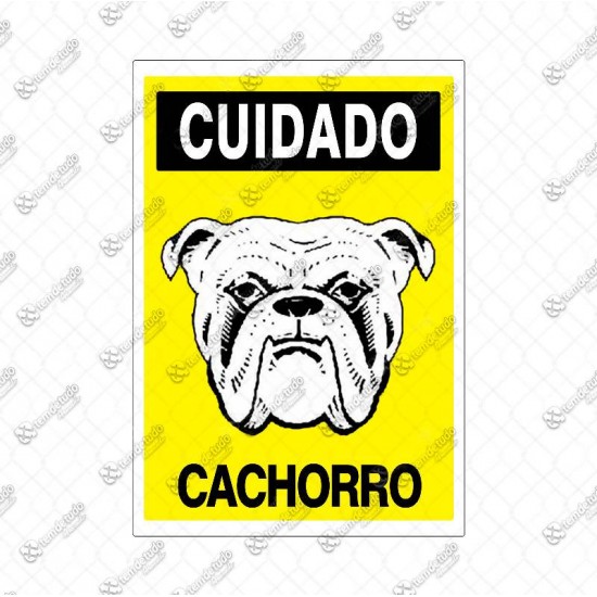 PLACA SINALIZ CUIDADO CACHORRO 20X30