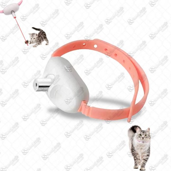 BRINQUEDO GATO COLEIRA COM LASER ROSA