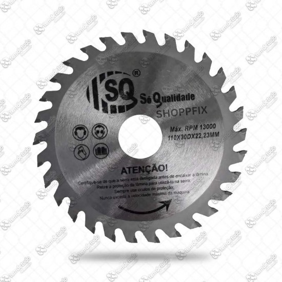 DISCO CORTE MADEIRA 110X22MM 30 DENTES 