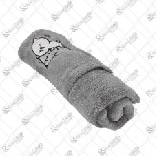 17283 - COBERTOR SOFT BORDADO CINZA 70X1,00