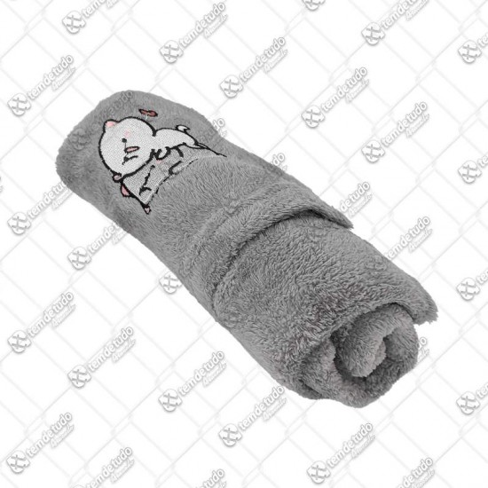 COBERTOR SOFT BORDADO CINZA 70X1,00
