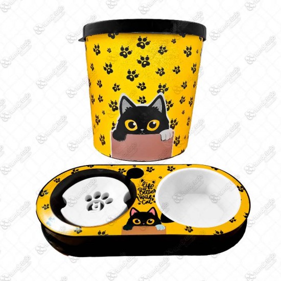 KIT ALIMENTO GATO AMARELO