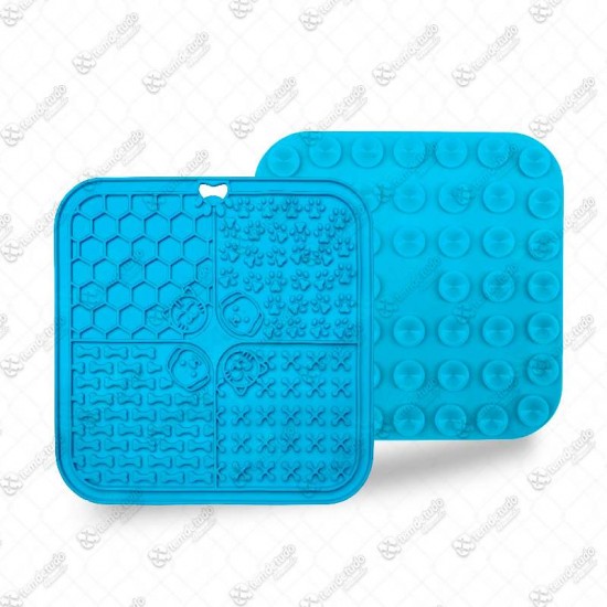 COMEDOURO TAPETE DE LAMBER QUAD AZUL