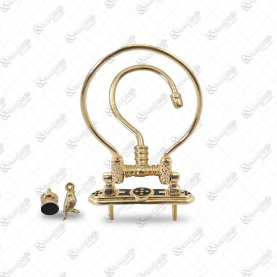 GANCHO LUXO P/ GAIOLA COM ALCA DOURADO G