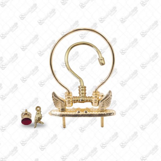 GANCHO LUXO P/ GAIOLA COM ALCA DOURADO P