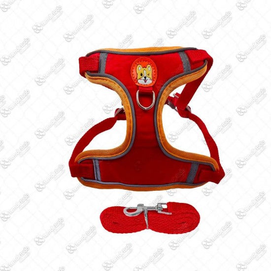 PEITORAL C/GUIA COLETE SUEDE P VERMELHO