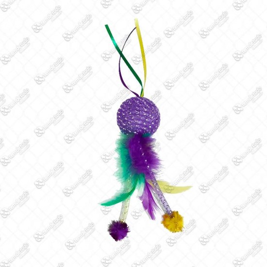 BRINQUEDO BOLA BRILHO C/PENA E POMPOM