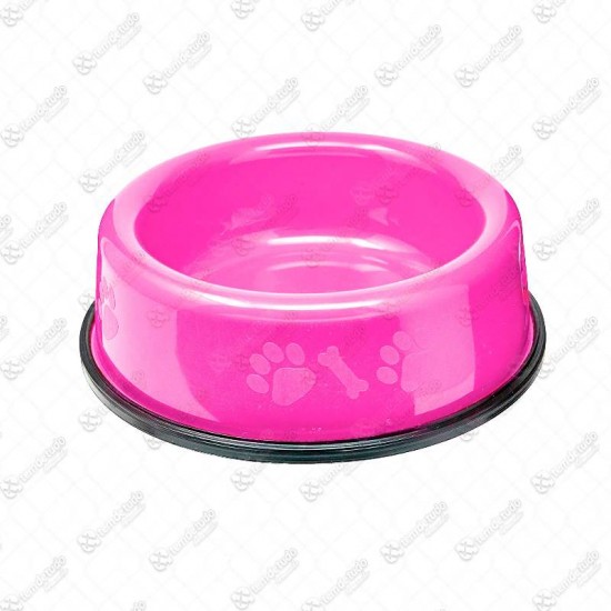 COMEDOURO PLAST PESADO 300ML ROSA 