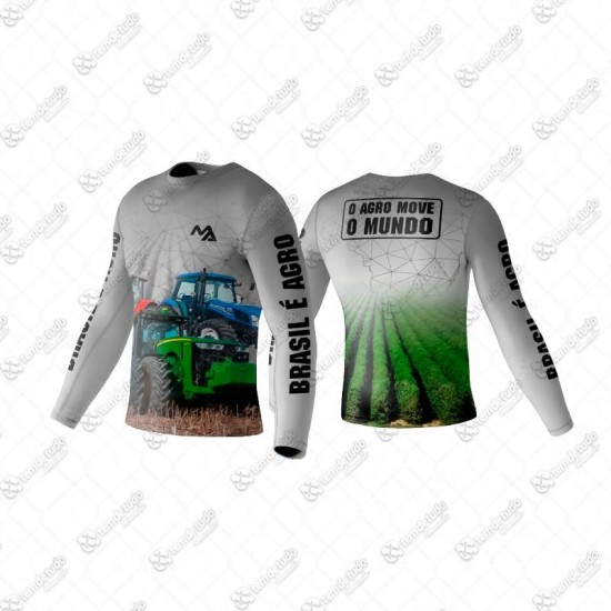 CAMISETA INFANTIL UV AGRO CINZA NR 14