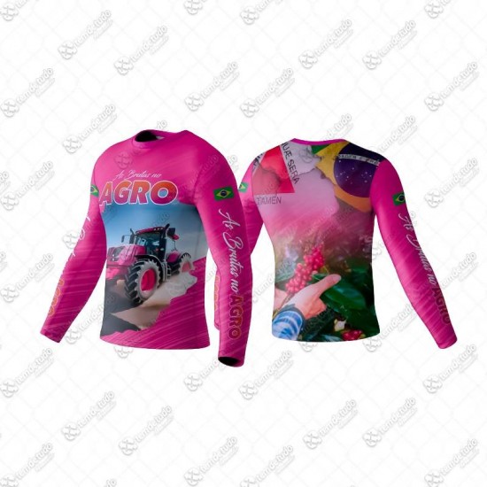 CAMISETA INFANTIL UV AGRO ROSA NR 10