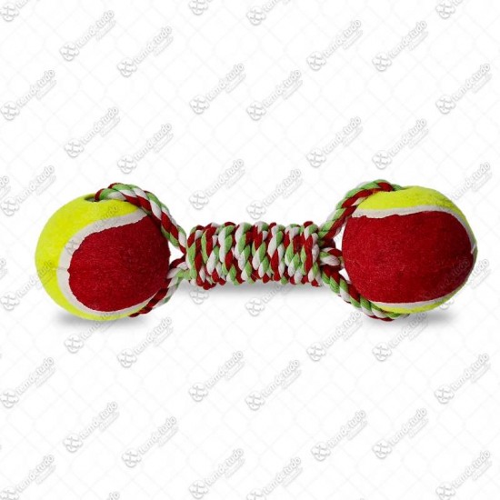BRINQUEDO MORDEDOR CORDA C/2 BOLAS TENIS