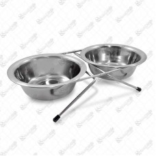18438 - COMEDOURO DUPLO SUSPENSO INOX M