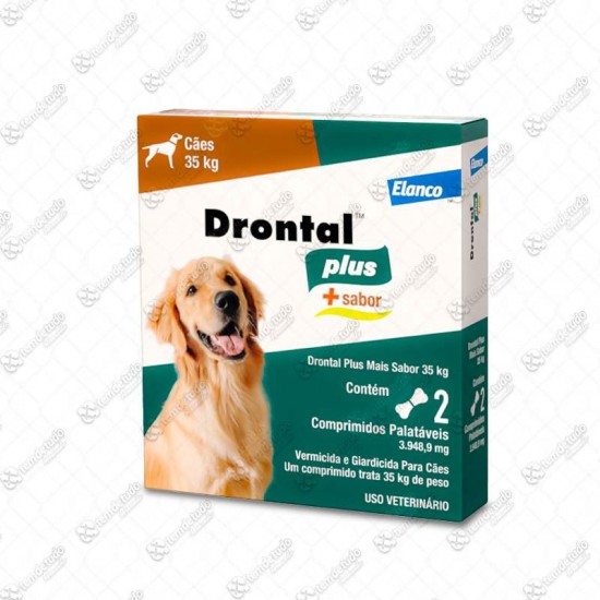 DRONTAL CAO C/2 COMPRIMIDOS ATE 35KG