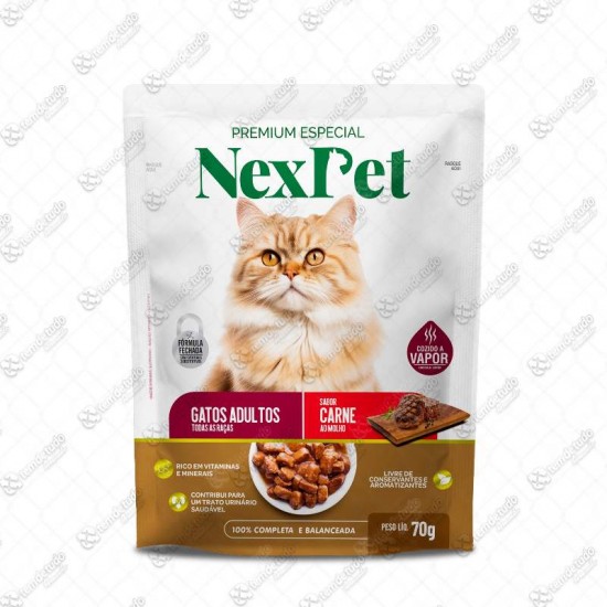 SACHE NEXPET GATO ADULTO CARNE 70G C/18