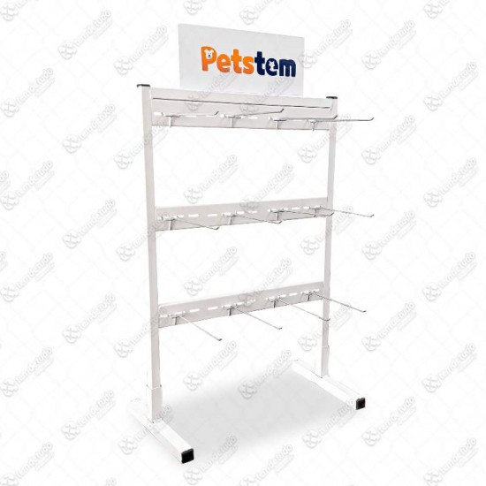 EXPOSITOR BANCADA C/12 GANCHOS PETSTEM