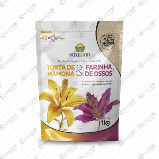 FERT TORTA DE MAMONA+FARINHA DE OSSO 1KG