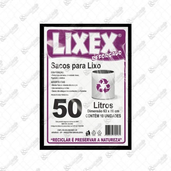 SACO PARA LIXO REFORCADO 50LT C/10