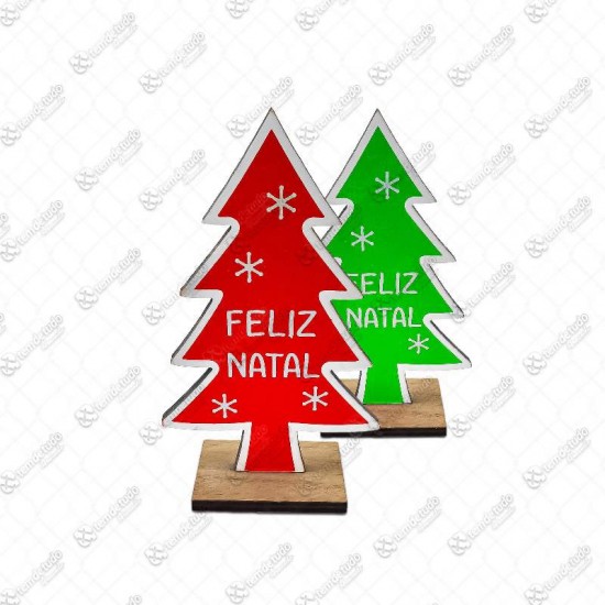 ARVORE DE MADEIRA FELIZ NATAL 12CM 