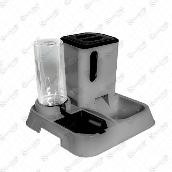 COMEDOURO E BEBEDOURO PREMIUM CINZA