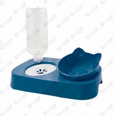 20739 - COMEDOURO DUPLO GATINHO AZUL