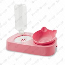 20740 - COMEDOURO DUPLO GATINHO ROSA