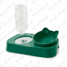 20741 - COMEDOURO DUPLO GATINHO VERDE