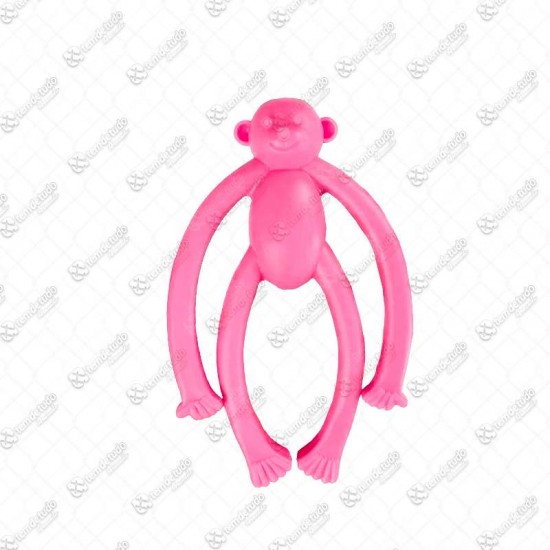 BRINQUEDO MORDEDOR MACAQUINHO ROSA