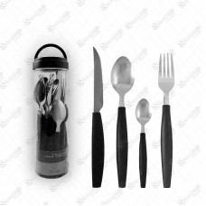 20854 - JOGO TALHERES PRETO C/16 PEÇAS