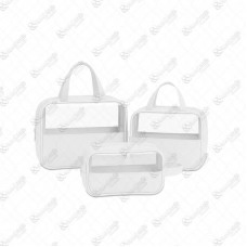 20884 - KIT 3 BOLSAS NECESSAIRE P/VIAGEM BRANCA