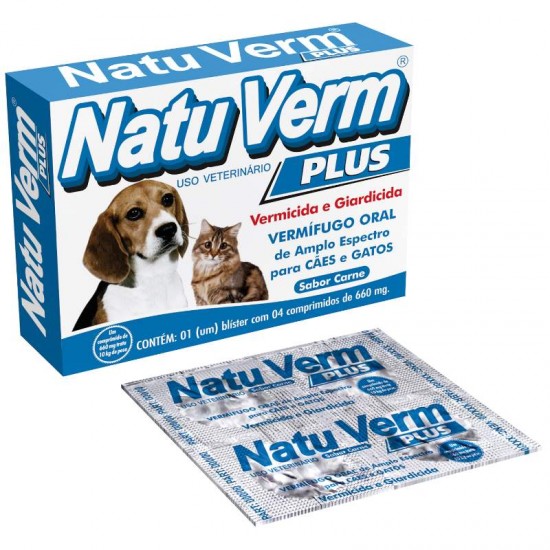 NATU VERM PLUS 660MG C/4 COMPRIMIDOS