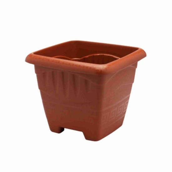 VASO PLAST QUAD TERRA COTA G 11LT